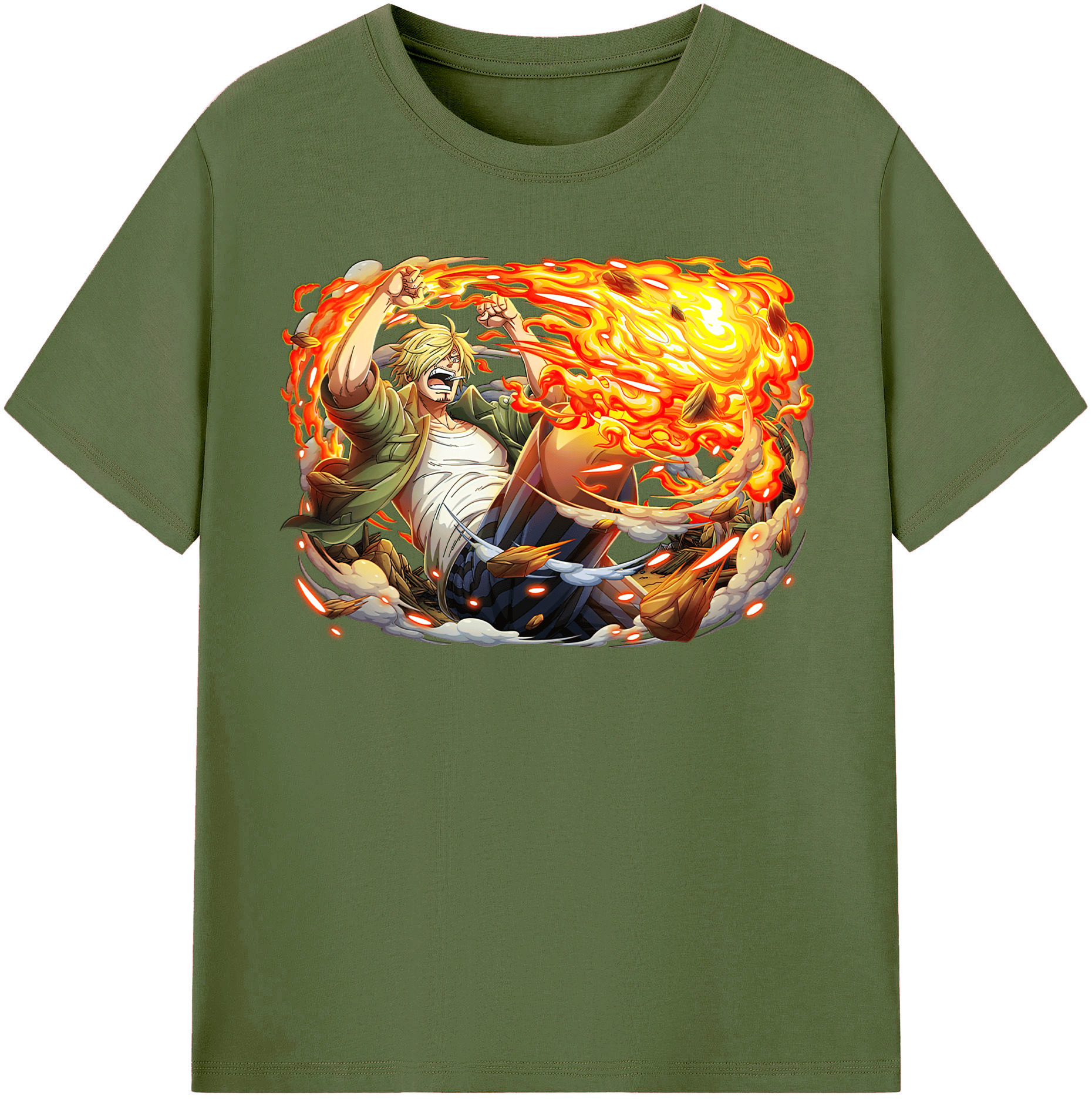 ワンピース サンジ ONE PIECE Sanji 綿100％半袖Tシャツ（フロントプリント）